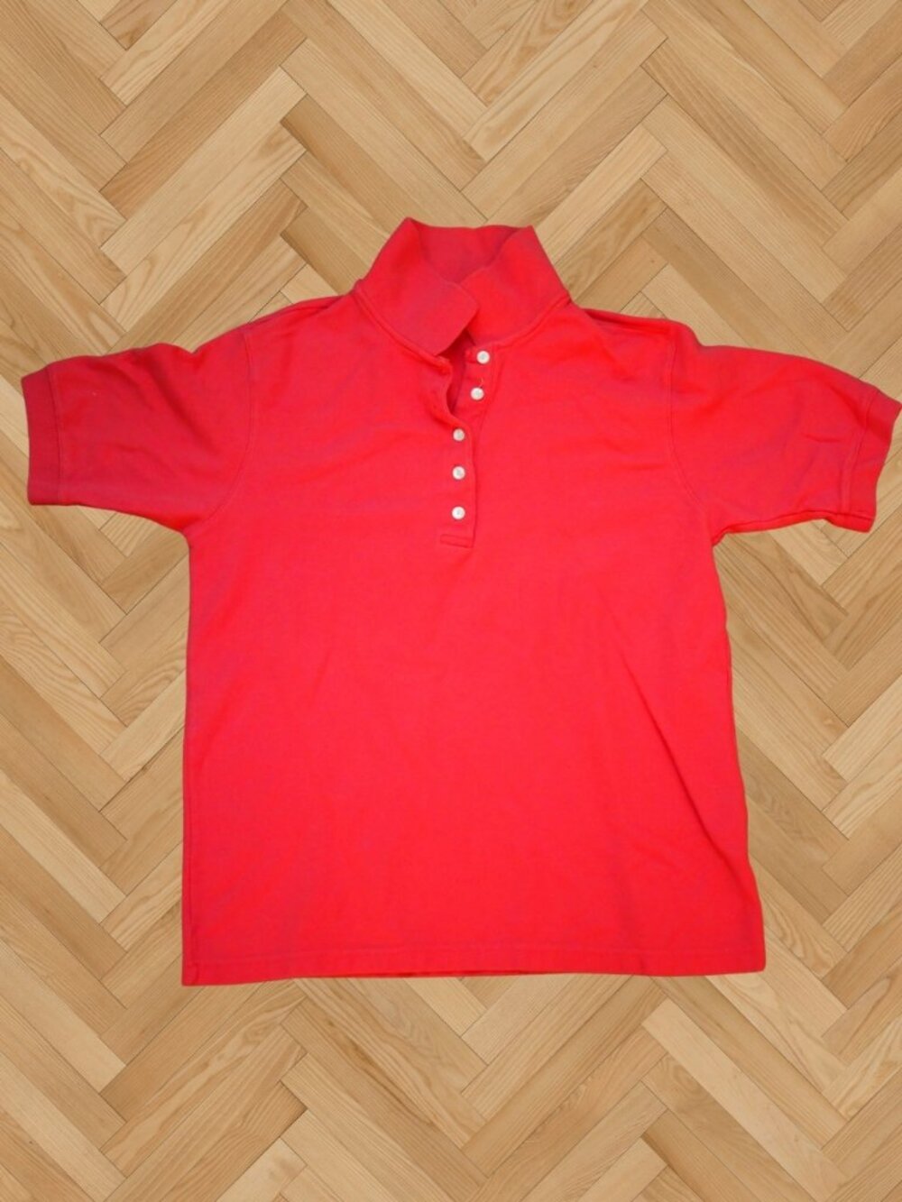 Talbots Vintage Cotton Polo Shirt Coral Red | Size M